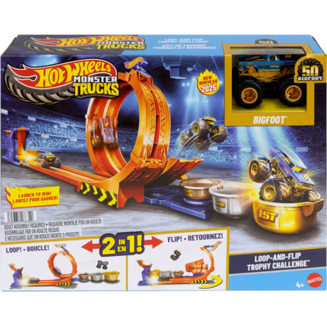 Hot Wheels Monster Trucks Πίστα Διεκδίκηση Κυπέλου Challenge Playset Όχημα Παιχνίδι (JBX64)