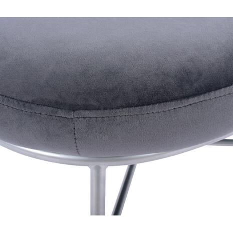 ΣΚΑΜΠΟ ΥΠΟΠΟΔΙΟ TRUDI HM8640.01 ΑΠΟ ΓΚΡΙ ΒΕΛΟΥΔΟ ΜΕ ΑΣΗΜΙ ΒΑΣΗ 55x46x38Υ εκ.