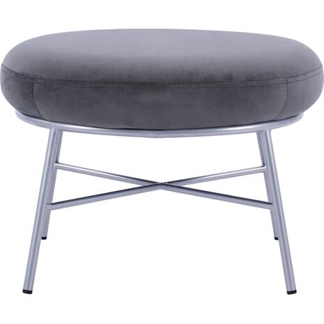 ΣΚΑΜΠΟ ΥΠΟΠΟΔΙΟ TRUDI HM8640.01 ΑΠΟ ΓΚΡΙ ΒΕΛΟΥΔΟ ΜΕ ΑΣΗΜΙ ΒΑΣΗ 55x46x38Υ εκ.