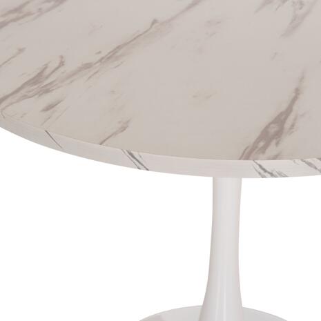 ΤΡΑΠΕΖΙ ΤΡΑΠΕΖΑΡΙΑΣ ROLLO HM9421.11 ΣΤΡΟΓΓΥΛΟ WHITE MARBLE Φ90x74Υεκ.