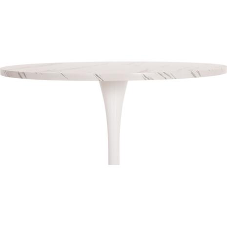 ΤΡΑΠΕΖΙ ΤΡΑΠΕΖΑΡΙΑΣ ROLLO HM9421.11 ΣΤΡΟΓΓΥΛΟ WHITE MARBLE Φ90x74Υεκ.