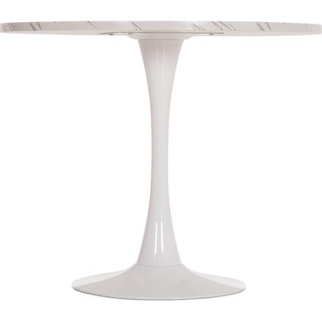 ΤΡΑΠΕΖΙ ΤΡΑΠΕΖΑΡΙΑΣ ROLLO HM9421.11 ΣΤΡΟΓΓΥΛΟ WHITE MARBLE Φ90x74Υεκ.