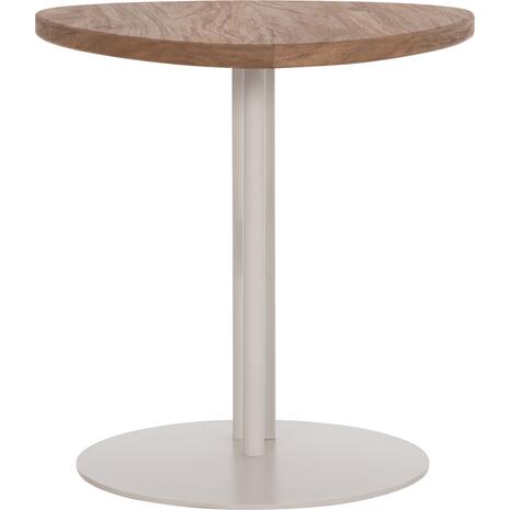 ΒΟΗΘΗΤΙΚΟ ΤΡΑΠΕΖΙ ΟΒΑΛ ALPER HM18328 MDF SONAMA--ΜΕΤΑΛΛΟ ΛΕΥΚΟ 50x50x51Υεκ.
