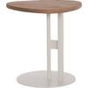 ΒΟΗΘΗΤΙΚΟ ΤΡΑΠΕΖΙ ΟΒΑΛ ALPER HM18328 MDF SONAMA--ΜΕΤΑΛΛΟ ΛΕΥΚΟ 50x50x51Υεκ.