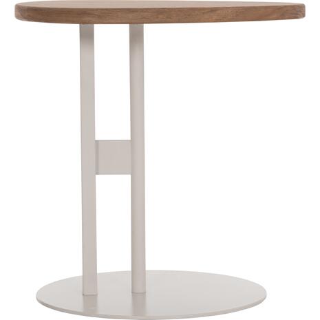 ΒΟΗΘΗΤΙΚΟ ΤΡΑΠΕΖΙ ΟΒΑΛ ALPER HM18328 MDF SONAMA--ΜΕΤΑΛΛΟ ΛΕΥΚΟ 50x50x51Υεκ.