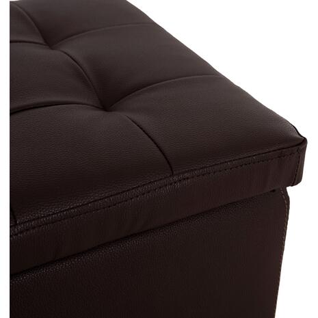 ΣΚΑΜΠΩ ΜΕ ΑΠΟΘΗΚΕΥΤΙΚΟ ΧΩΡΟ PU ΚΑΦΕ CUBE HM224.03--38x38x36.5Υεκ. (Καφέ)