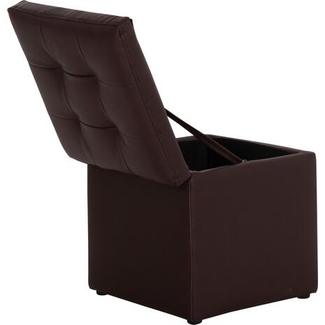 ΣΚΑΜΠΩ ΜΕ ΑΠΟΘΗΚΕΥΤΙΚΟ ΧΩΡΟ PU ΚΑΦΕ CUBE HM224.03--38x38x36.5Υεκ. (Καφέ)