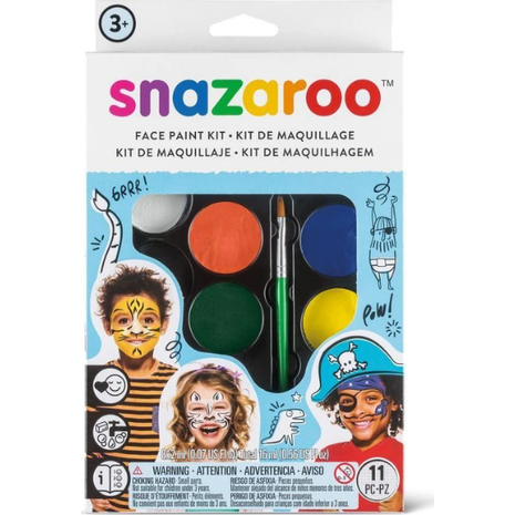 Χρώματα προσώπου Snazaroo Face Painting Adventure σετ 8 χρώματα + πινέλο