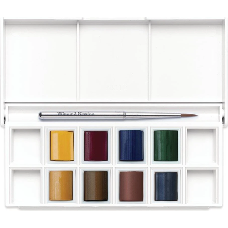 Κασετίνα Winsor & Newton Cotman Νερομπογιές με 8 πλακάκια Landscape & Πινέλο