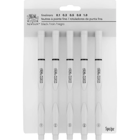 Μαρκαδοράκια σχεδίου Winsor & Newton Fineliner σετ 5 τεμαχίων (0.1 – 0.3 – 0.5 – 0.8 – 1.0 mm)
