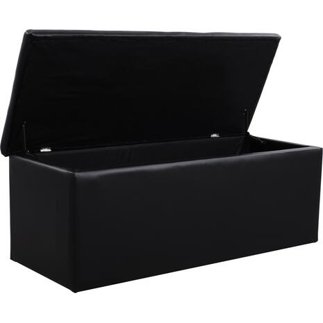 ΣΚΑΜΠΟ PU ΜΕ ΑΠΟΘΗΚΕΥΤΙΚΟ ΧΩΡΟ TRISCUBE ΜΑΥΡΟ HM223.01 121x51.5x50Υ εκ.