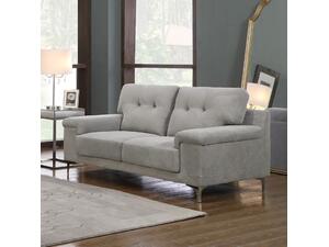 NOTE Kαναπές Σαλονιού - Καθιστικού 2Θέσιος, Ύφασμα Ανοιχτό Γκρι (Ε965,22)