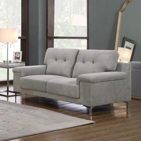 NOTE Kαναπές Σαλονιού - Καθιστικού 2Θέσιος, Ύφασμα Ανοιχτό Γκρι (Ε965,22)