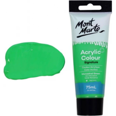 Ακρυλικό χρώμα Mont Marte Studio Acrylic 75ml 21 Monastral Green (Πράσινο)