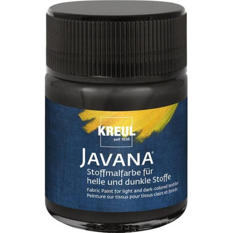 Χρώμα υφάσματος Kreul Javana (σκουρόχρωμο ύφασμα) 50ml Black (Black)