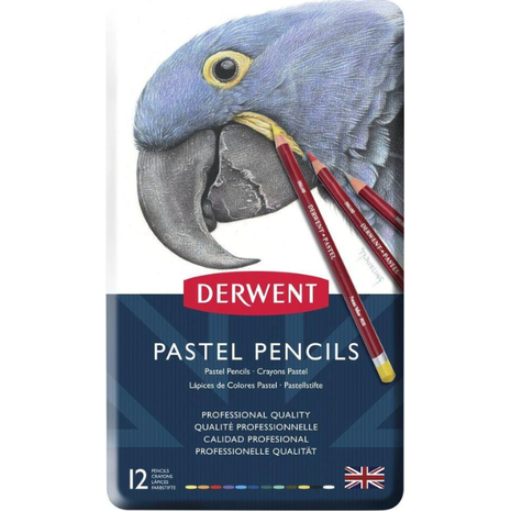 Μεταλλική Κασετίνα Derwent με 12 Μολύβια Pastel