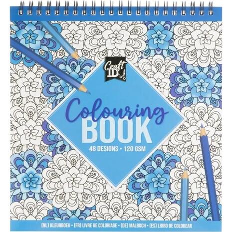 Βιβλίο Ζωγραφικής Σπιράλ Craft ID Colouring Book 48 Σχέδια 21x20cm 120gr Μπλε