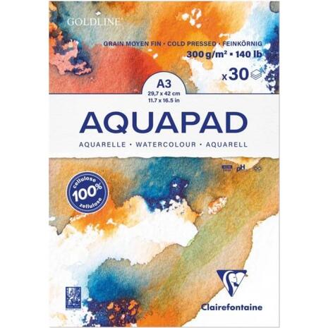 Μπλοκ Ακουαρέλας Clairefontaine AquaPad Cold Pressed 30 φύλλων A3 (29,7x42cm) 300gr