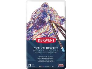 Μεταλλική κασετίνα Derwent Coloursoft με 12 ξυλομπογιές