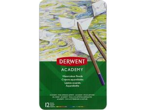 Μεταλλική κασετίνα Derwent Academy με 12 μολύβια ακουαρέλας