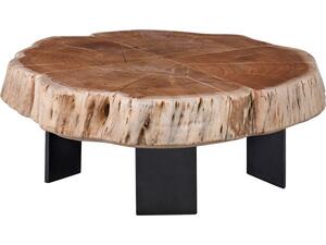 SIVA Τραπεζάκι Σαλονιού Καθιστικού, Μέταλλο Βαφή Ανθρακί, Ακακία Φυσικό (ΕΑ7084)