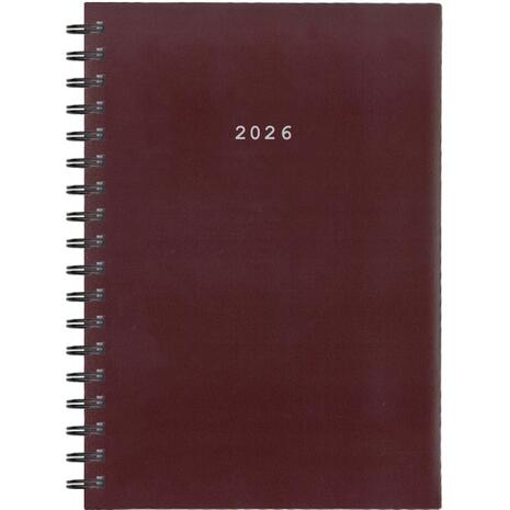 Ημερολόγιο ημερήσιο σπιράλ NEXT Basic 12x17cm 2026 μπορντό