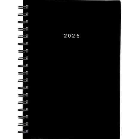 Ημερολόγιο ημερήσιο σπιράλ NEXT Basic 14x21cm 2026 μαύρο