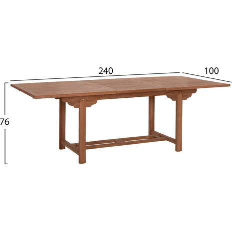 TΡΑΠΕΖΙ ΤΡΑΠΕΖΑΡΙΑΣ ΑΝΟΙΓΟΜΕΝΟ CRANDER HM6376 ΞΥΛΟ TEAK ΣΕ ΦΥΣΙΚΟ 180-240x100x76Υεκ