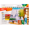 Σετ 12 ακρυλικών χρωμάτων των 12ml Deli color emotion (Διάφορα χρώματα)