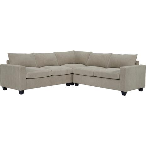 ΓΩΝΙΑΚΟΣ ΚΑΝΑΠΕΣ CALDER HM3286.03 ΜΠΕΖ ΥΦΑΣΜΑ 254x254x90(κάθισμα)x91Υεκ.