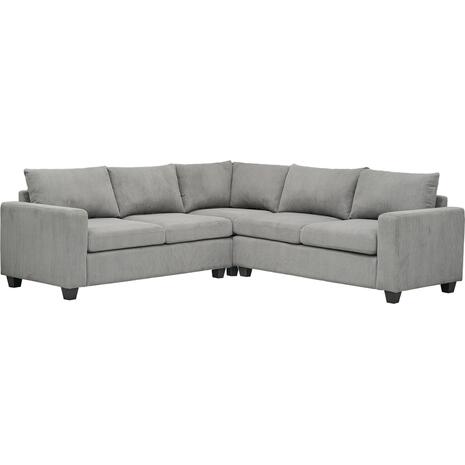 ΓΩΝΙΑΚΟΣ ΚΑΝΑΠΕΣ CALDER HM3286.01 ΓΚΡΙ ΥΦΑΣΜΑ 254x254x90(κάθισμα)x91Υεκ.