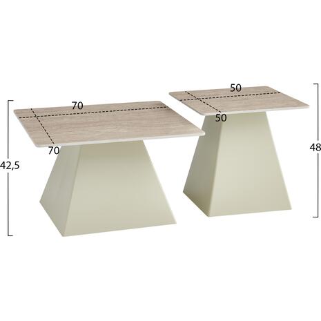 ΣΕΤ 2 ΤΡΑΠΕΖΙΑ ΣΑΛΟΝΙΟΥ QUBER(X) HM18311.04 ΚΕΡΑΜΙΚΑ TOP ΤΕΤΡΑΓΩΝΑ--ΒΑΣΕΙΣ ΣΑΜΠΑΝΙ