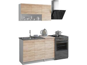 ΣΥΝΘΕΣΗ ΚΟΥΖΙΝΑΣ JADIEL ΜΕΛΑΜΙΝΗ ΜΕ ΠΑΓΚΟ SONAMA-ΛΕΥΚΟ HM2440 120x46-29,2 εκ.