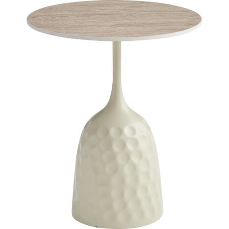 ΤΡΑΠΕΖΙ ΣΑΛΟΝΙΟΥ LONGSTEM HM18317.04 ΒΑΣΗ ΣΑΜΠΑΝΙ--ΚΕΡΑΜΙΚΟ TOP TRAVERTINE STONE Φ50