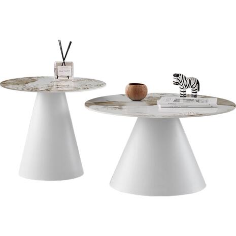 ΣΕΤ 2 ΤΡΑΠΕΖΙΑ ΣΑΛΟΝΙΟΥ RIDGE(X) HM18307.01 SINTERED STONE TOPS--ΒΑΣΕΙΣ ΛΕΥΚΕΣ Φ50 & Φ70