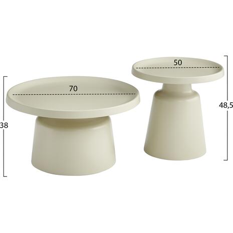 ΣΕΤ 2 ΤΡΑΠΕΖΙΑ ΣΑΛΟΝΙΟΥ RINKON2 HM18304.04 ΜΕΤΑΛΛΟ ΣΕ ΣΑΜΠΑΝΙ Φ50εκ & Φ70εκ