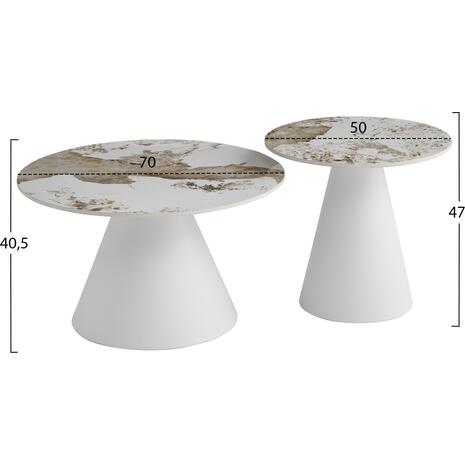 ΣΕΤ 2 ΤΡΑΠΕΖΙΑ ΣΑΛΟΝΙΟΥ RIDGE(X) HM18307.01 SINTERED STONE TOPS--ΒΑΣΕΙΣ ΛΕΥΚΕΣ Φ50 & Φ70