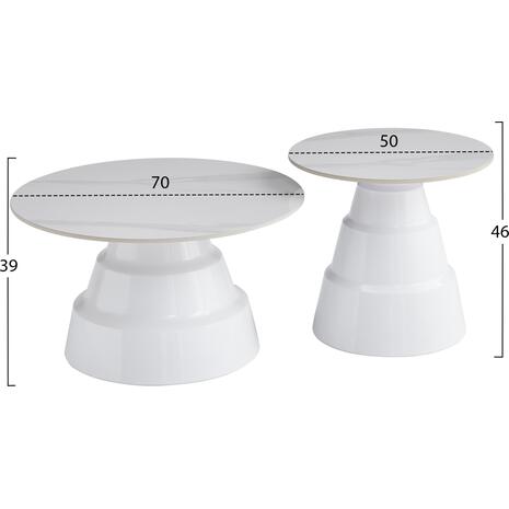 ΣΕΤ 2 ΤΡΑΠΕΖΙΑ ΣΑΛΟΝΙΟΥ LIDOX HM18306.01 SINTERED STONE TOPS KAI ΒΑΣΕΙΣ--ΛΕΥΚΑ Φ50 & Φ70