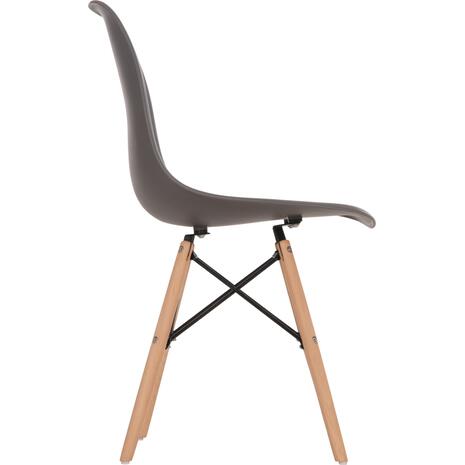 ΚΑΡΕΚΛΑ ΜΕ ΞΥΛΙΝΑ ΠΟΔΙΑ ΚΑΙ ΚΑΘΙΣΜΑ TWIST PP ΓΚΡΙ HM8460.10 46x50x82 εκ. (σετ 4 τεμαχίων) (Γκρι)