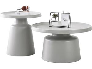 ΣΕΤ 2 ΤΡΑΠΕΖΙΑ ΣΑΛΟΝΙΟΥ RINKON2 HM18304.03 ΜΕΤΑΛΛΟ ΣΕ ΓΚΡΙ Φ50εκ & Φ70εκ