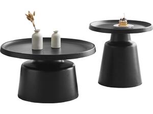 ΣΕΤ 2 ΤΡΑΠΕΖΙΑ ΣΑΛΟΝΙΟΥ RINKON2 HM18304.02 ΜΕΤΑΛΛΟ ΣΕ ΜΑΥΡΟ Φ49εκ & Φ69εκ