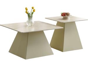 ΣΕΤ 2 ΤΡΑΠΕΖΙΑ ΣΑΛΟΝΙΟΥ QUBER(X) HM18311.04 ΚΕΡΑΜΙΚΑ TOP ΤΕΤΡΑΓΩΝΑ--ΒΑΣΕΙΣ ΣΑΜΠΑΝΙ