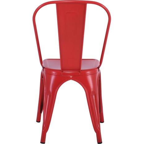 RELIX Καρέκλα Στοιβαζόμενη, Μέταλλο Βαφή Κόκκινο Matte (Ε5191,2MW)