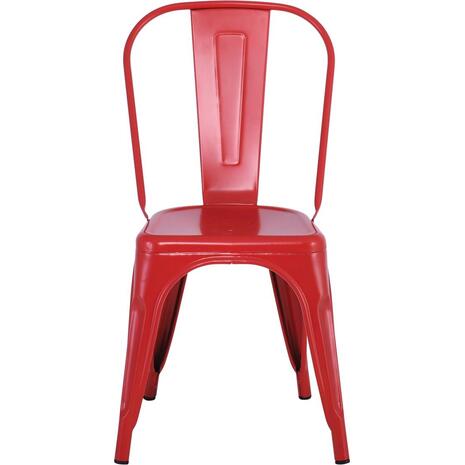 RELIX Καρέκλα Στοιβαζόμενη, Μέταλλο Βαφή Κόκκινο Matte (Ε5191,2MW)