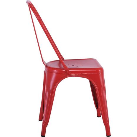 RELIX Καρέκλα Στοιβαζόμενη, Μέταλλο Βαφή Κόκκινο Matte (Ε5191,2MW)