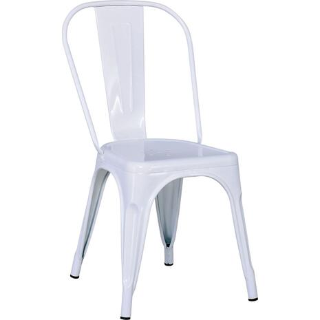 RELIX Καρέκλα Στοιβαζόμενη, Μέταλλο Βαφή Άσπρο (Ε5191,MW)