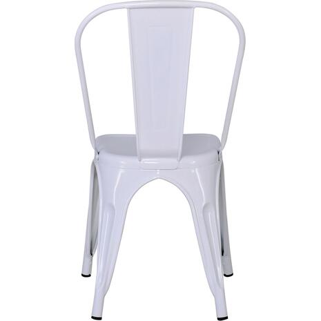 RELIX Καρέκλα Στοιβαζόμενη, Μέταλλο Βαφή Άσπρο (Ε5191,MW)