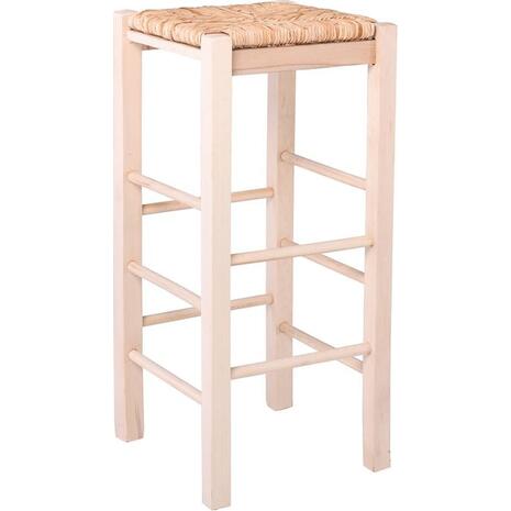 ΤΑΒΕΡΝΑΣ Σκαμπό BAR, Οξιά Εμποτισμός Φυσικό, Κάθισμα Ψάθα (Ρ977,Ε1)