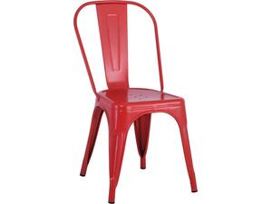 RELIX Καρέκλα Στοιβαζόμενη, Μέταλλο Βαφή Κόκκινο Matte (Ε5191,2MW)
