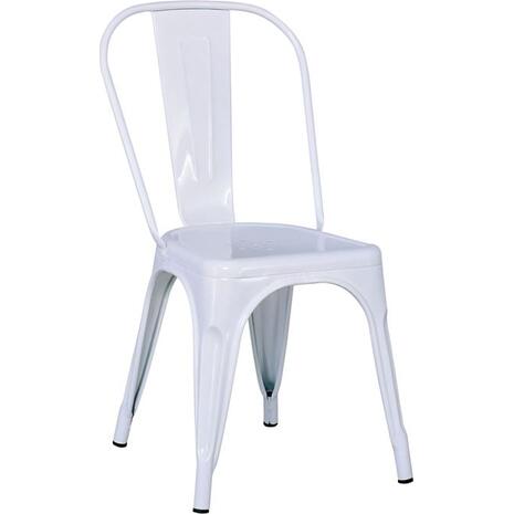 RELIX Καρέκλα Στοιβαζόμενη, Μέταλλο Βαφή Άσπρο (Ε5191,MW)
